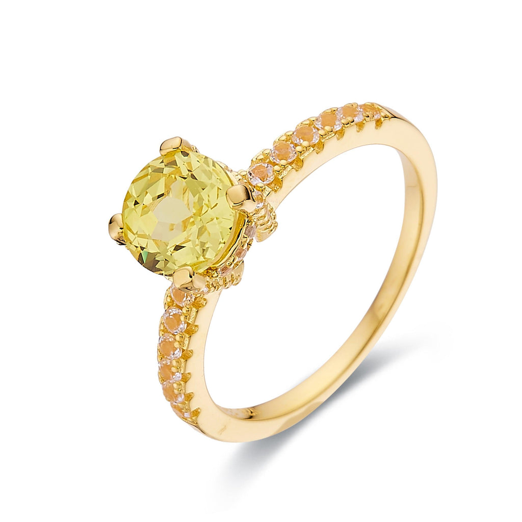 Elegant Canary Solitiare Ring - FineColorJewels