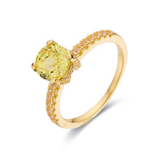 Load image into Gallery viewer, Elegant Canary Solitiare Ring - FineColorJewels