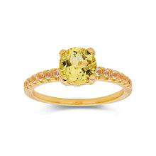 Load image into Gallery viewer, Yellow Royal Design Ring 18K Yellow Gold Plated Yellow Diamond Ring - FineColorJewels