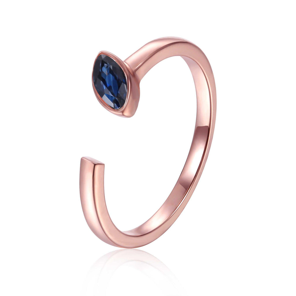 September Birthstone Ring, Sapphire Simple Ring, Solitaire Ring for Women