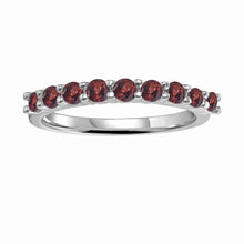 Load image into Gallery viewer, Deep Red Garnet Half Eternity Ring - FineColorJewels