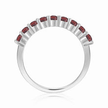 Load image into Gallery viewer, January Birthday Gift Garnet Wedding Band - FineColorJewels